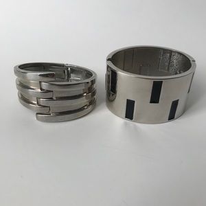 2pc lot, Silver Cuff Bracelets